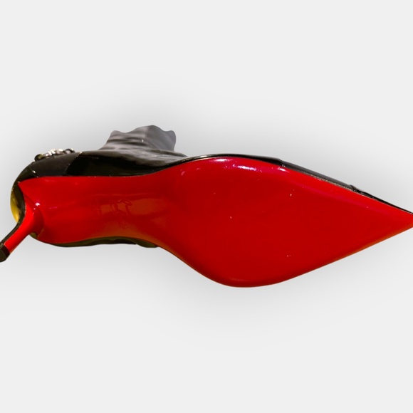 Christian Louboutin CL In The 90s Botta 80 Black Patent Leather Boots Size 37.5 - Picture 5 of 6